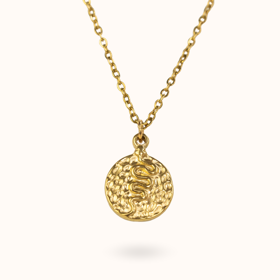 Snake Coin Necklace Gold