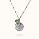 Snake Coin Geboortesteen ketting zilver