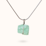 Fluorit Rohstein Kette Silber