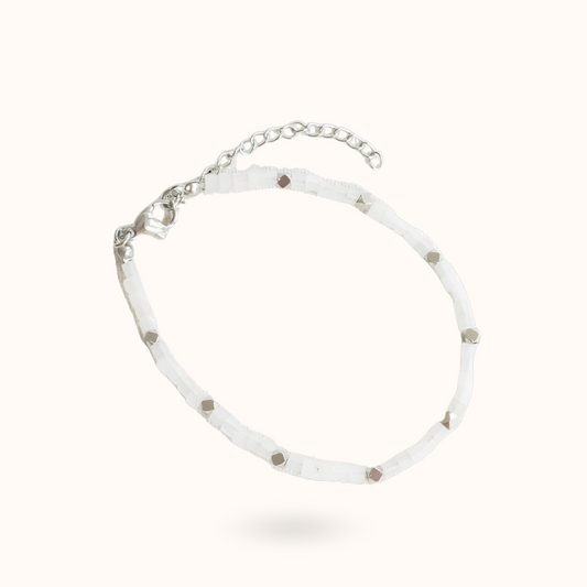 Weißes Jade Armband Silber