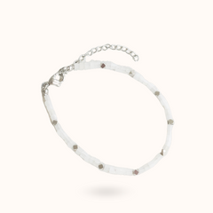 Edelsteinarmband Weiße Jade (Serenity) Silber