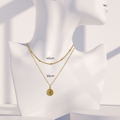 Love Coin Birthstone Necklace Gold