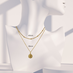 Snake Coin Geboortesteen ketting goud