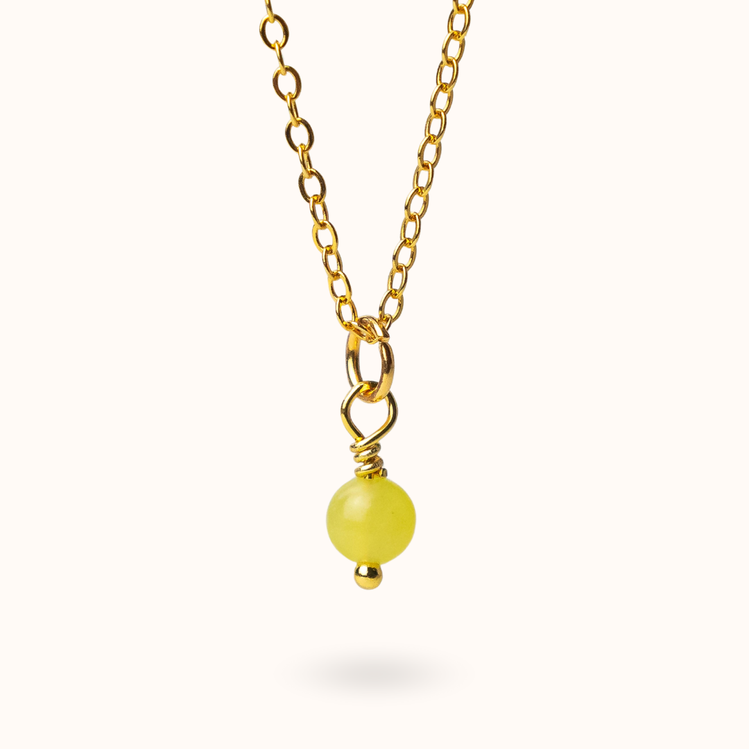 Fine Line Necklace Citrin Ball Gold