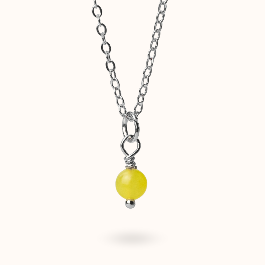 Fine Line Necklace Citrin Ball Silver