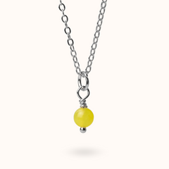 Fine Line Necklace Citrin Ball Silver