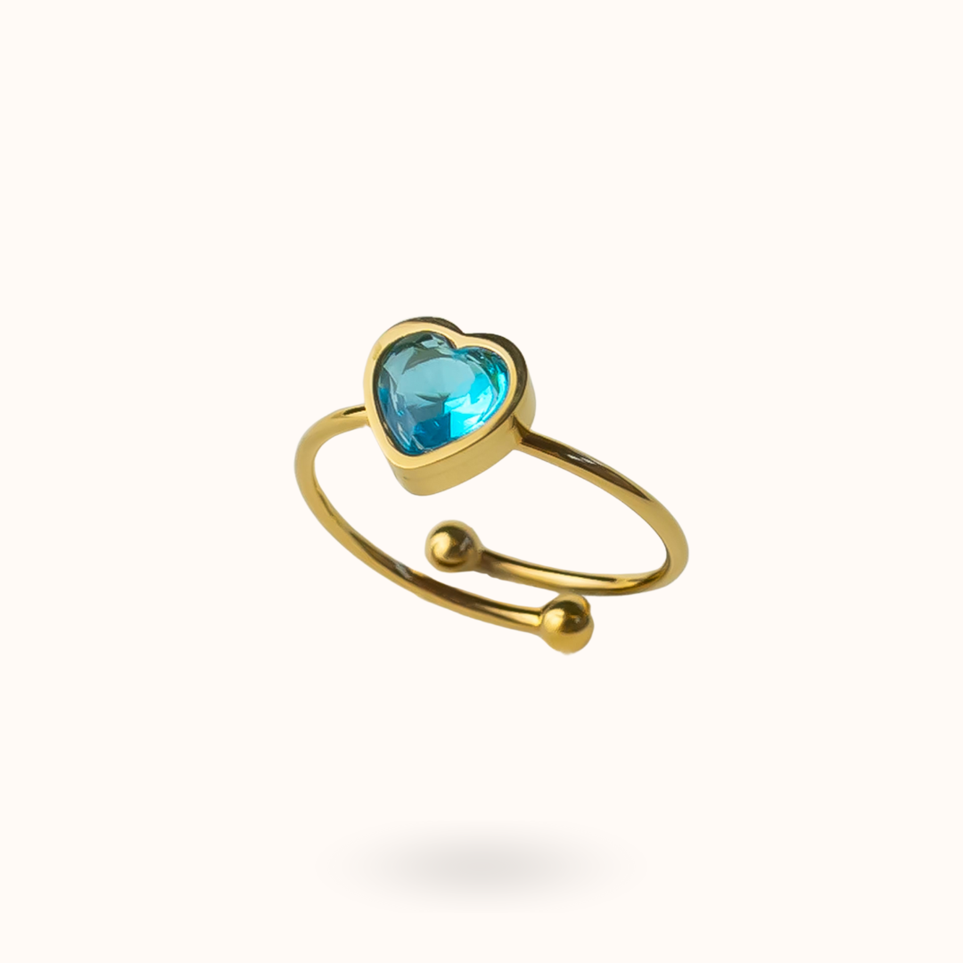 December Birthstone Heart Ring - Topaz