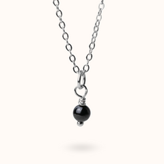 Fine Line Ketting Onyx Bal Zilver