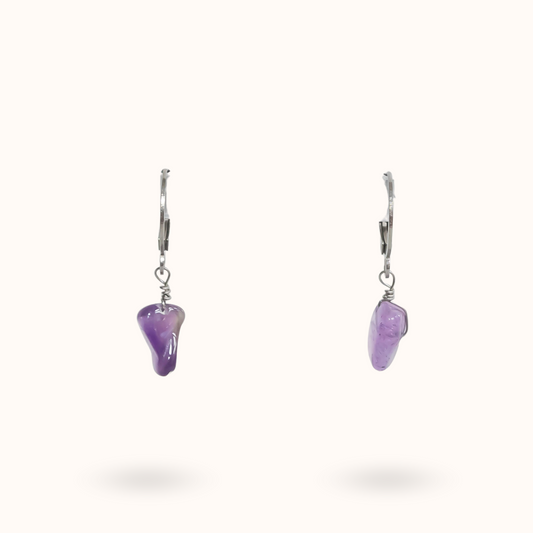 Edelstein Ohrringe Amethyst (Heilung) Gold