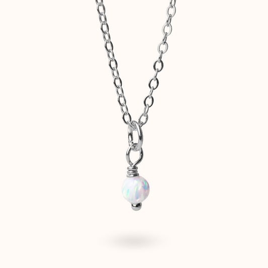 Fine Line Necklace Opal (Purity) Ball Silver