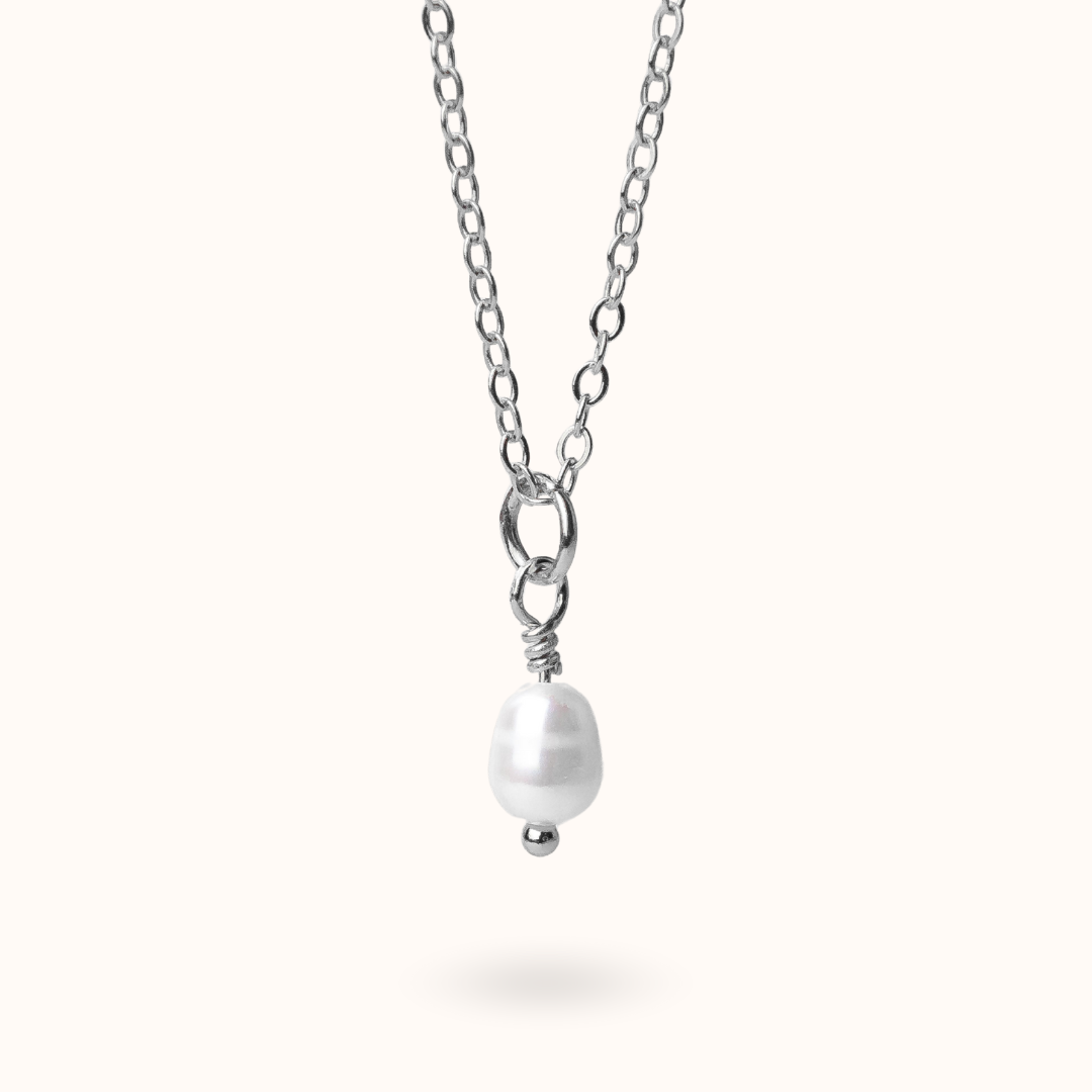 Fine Line Necklace Sweetwater Pearl Ball Silver