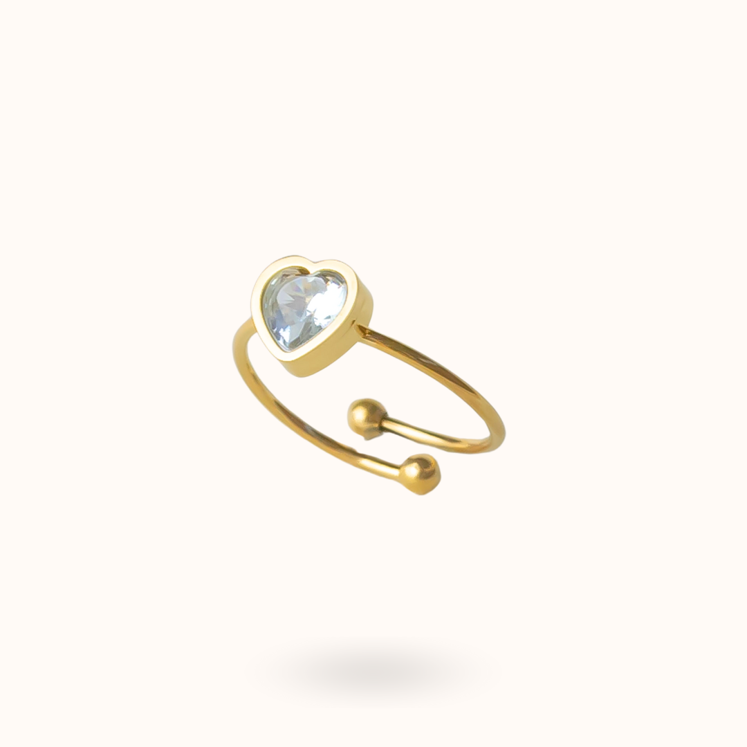 April Birthstone Heart Ring - Diamond