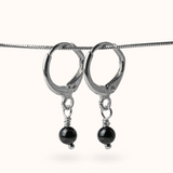 Fine Line Earrings Onyx (Anti Stress) Ball Silver