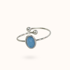 Gemstone Ring Blauwe Saffier Jade Zilver