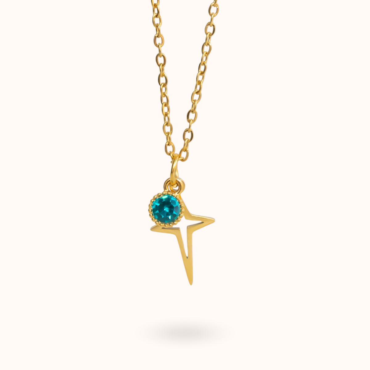 Ster Geboortesteen Ketting Goud