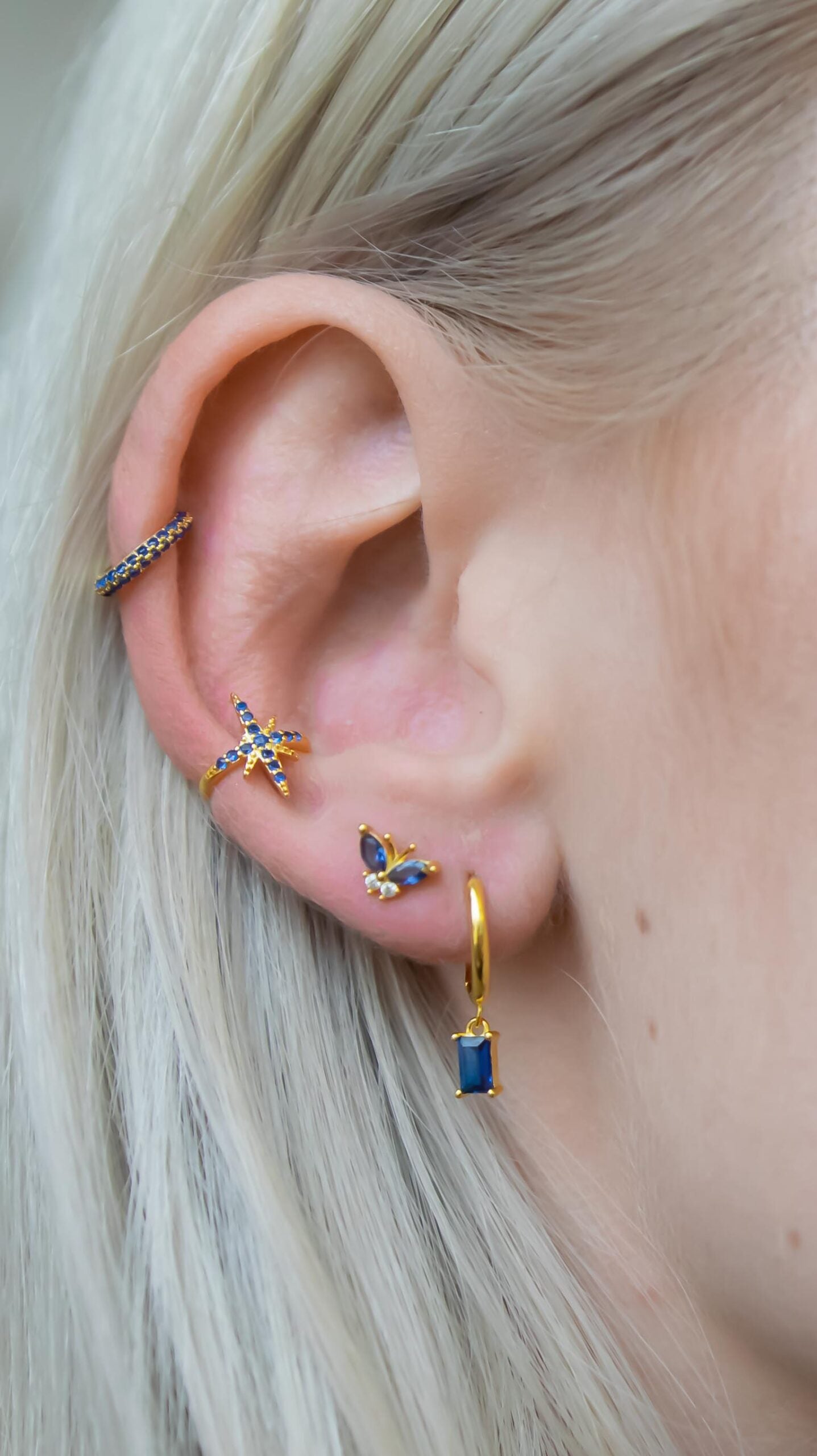 Blue Butterfly Stud