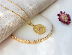 Zodiac Coin Necklace Gold
