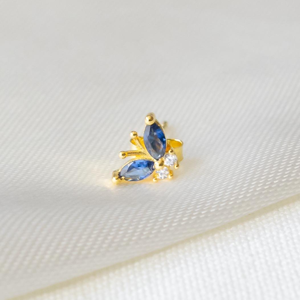Blue Butterfly Stud