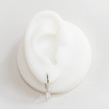 White Gem Earring Silver