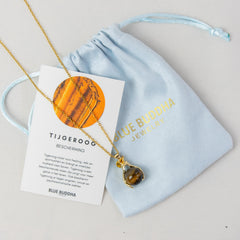 Necklace Hands Tiger Eye (Protection) Gold