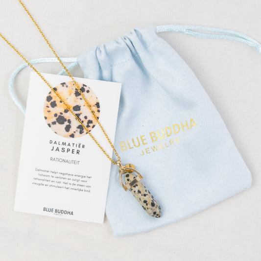 Necklace Pendant Dalmatian Jasper (Rationality) Gold