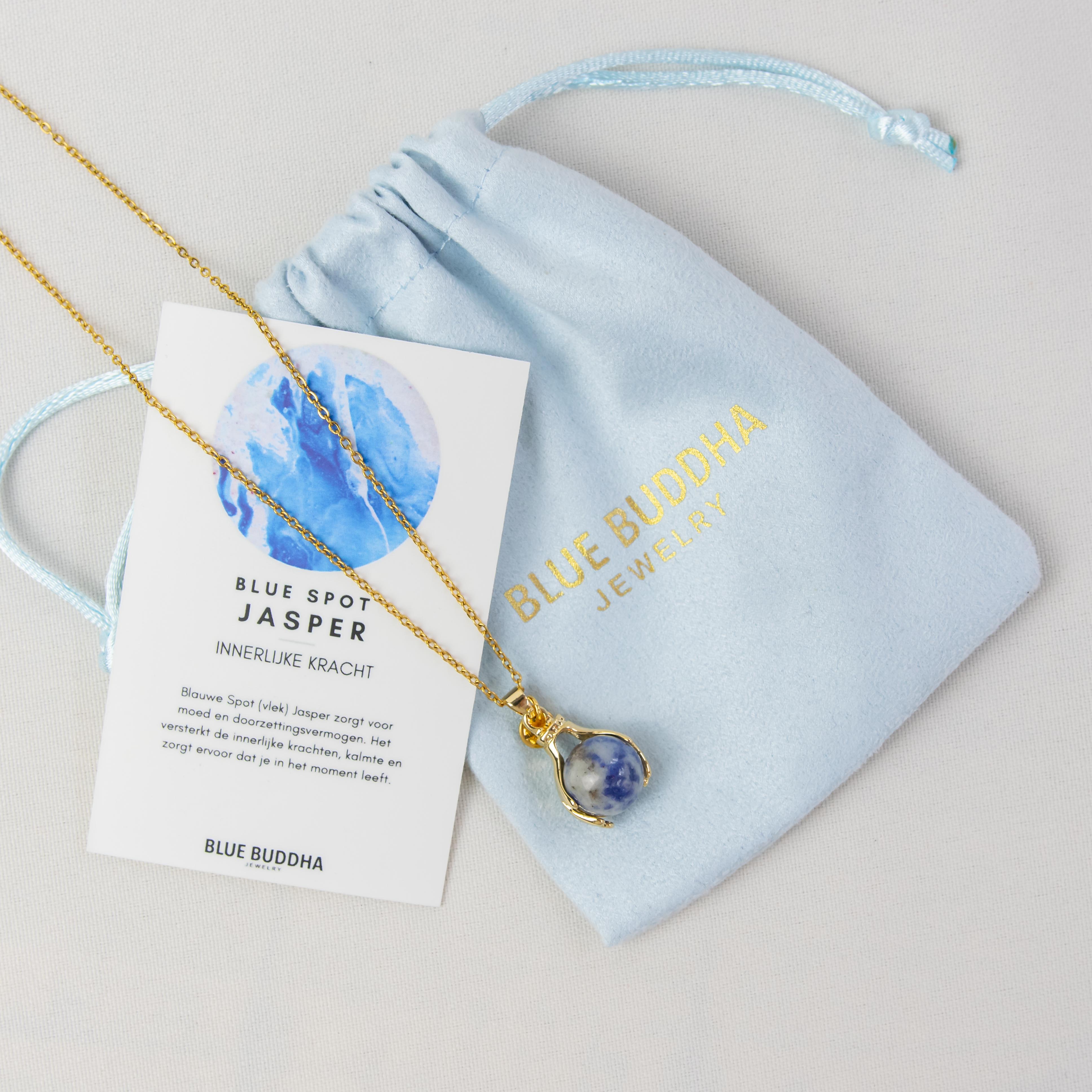 Necklace Hands Blue Spot Jasper (Inner Strength) Gold