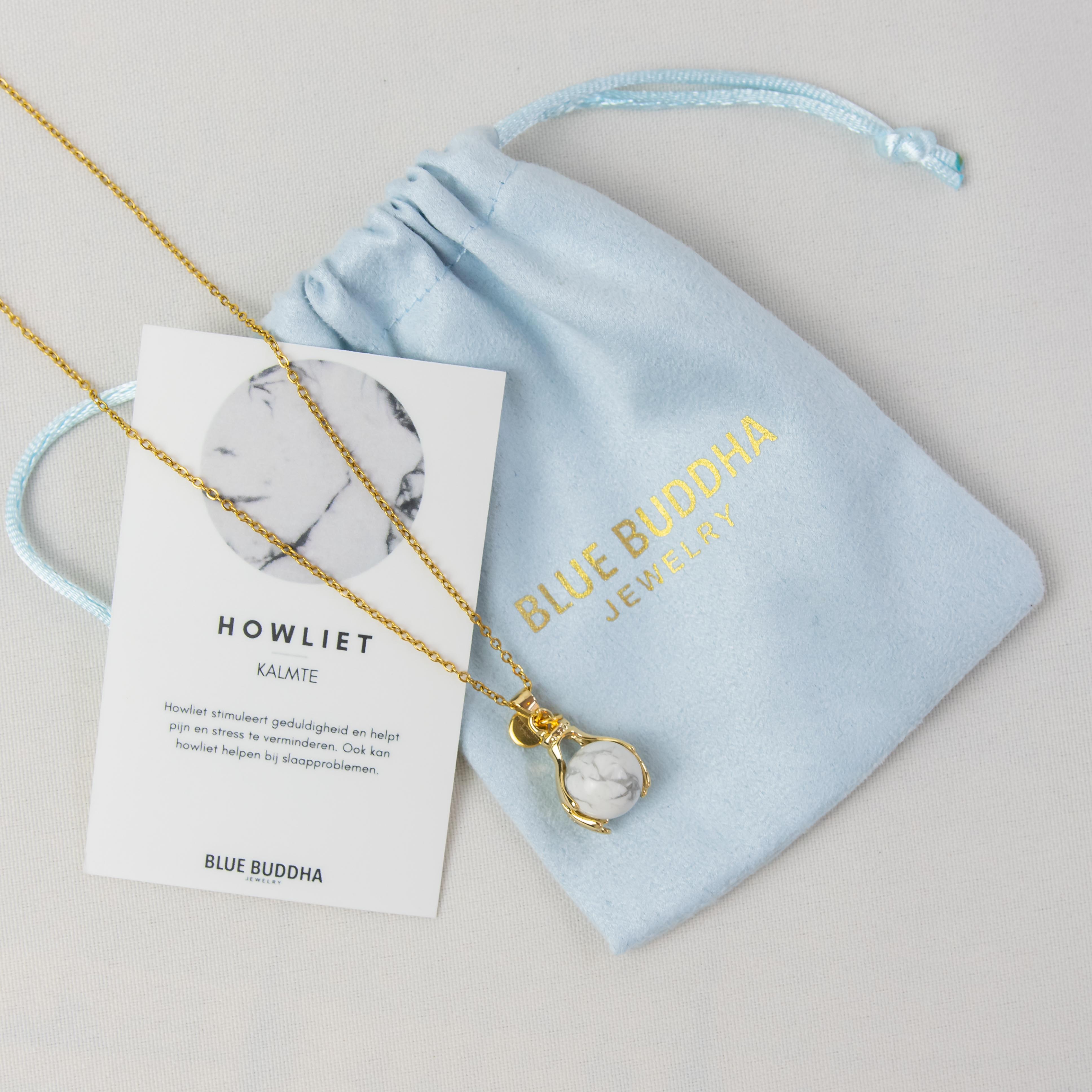 Necklace Hands Howlite (Calmness) Gold