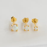 Kleine Opaal Stud Goud (2mm/3mm/4mm)