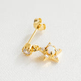 Opal-Stern-Ohrstecker aus Gold
