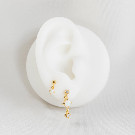 Opaal Ball Stud Goud