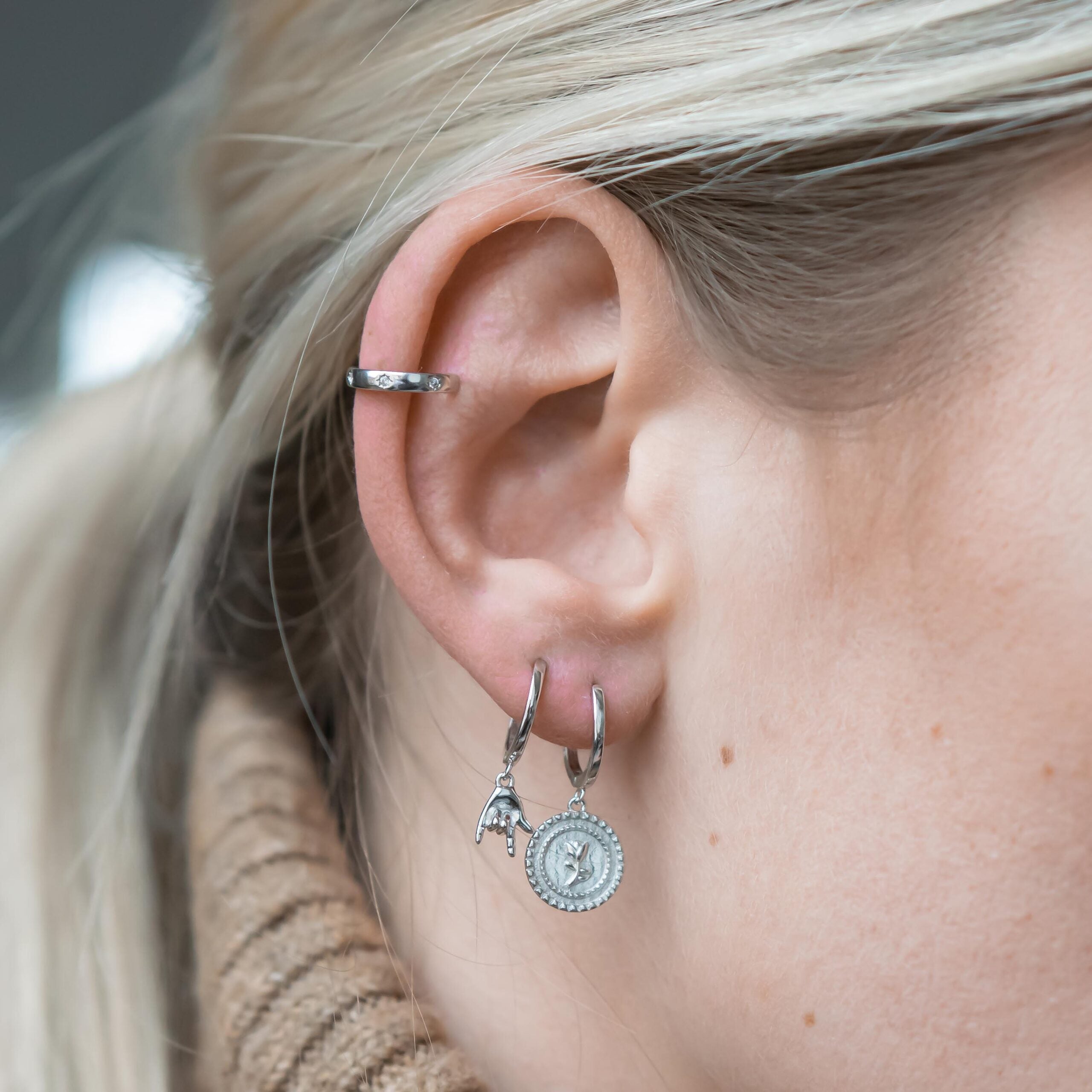 Rose Coin Earring