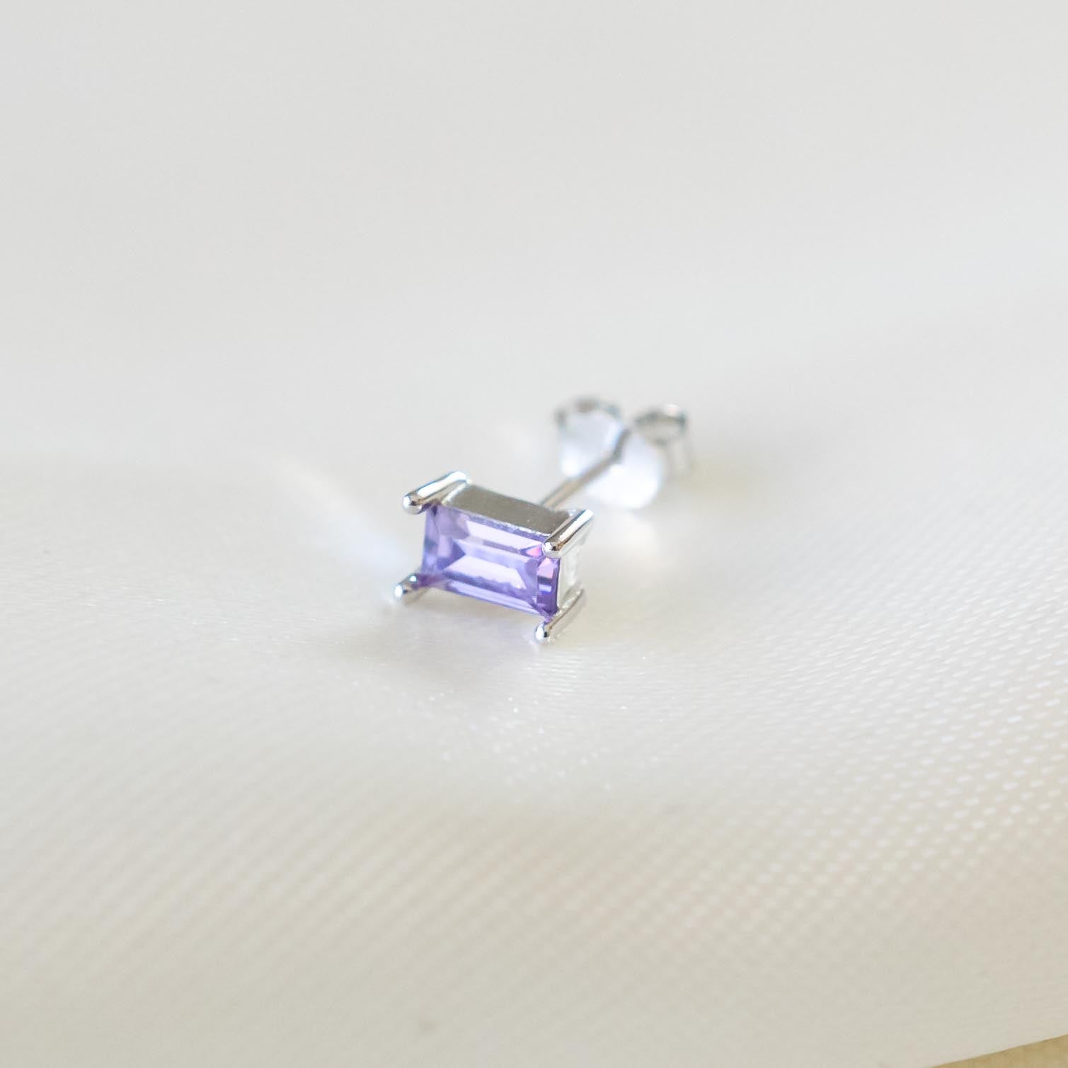 Purple Square Stud