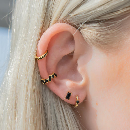Black Square Stud