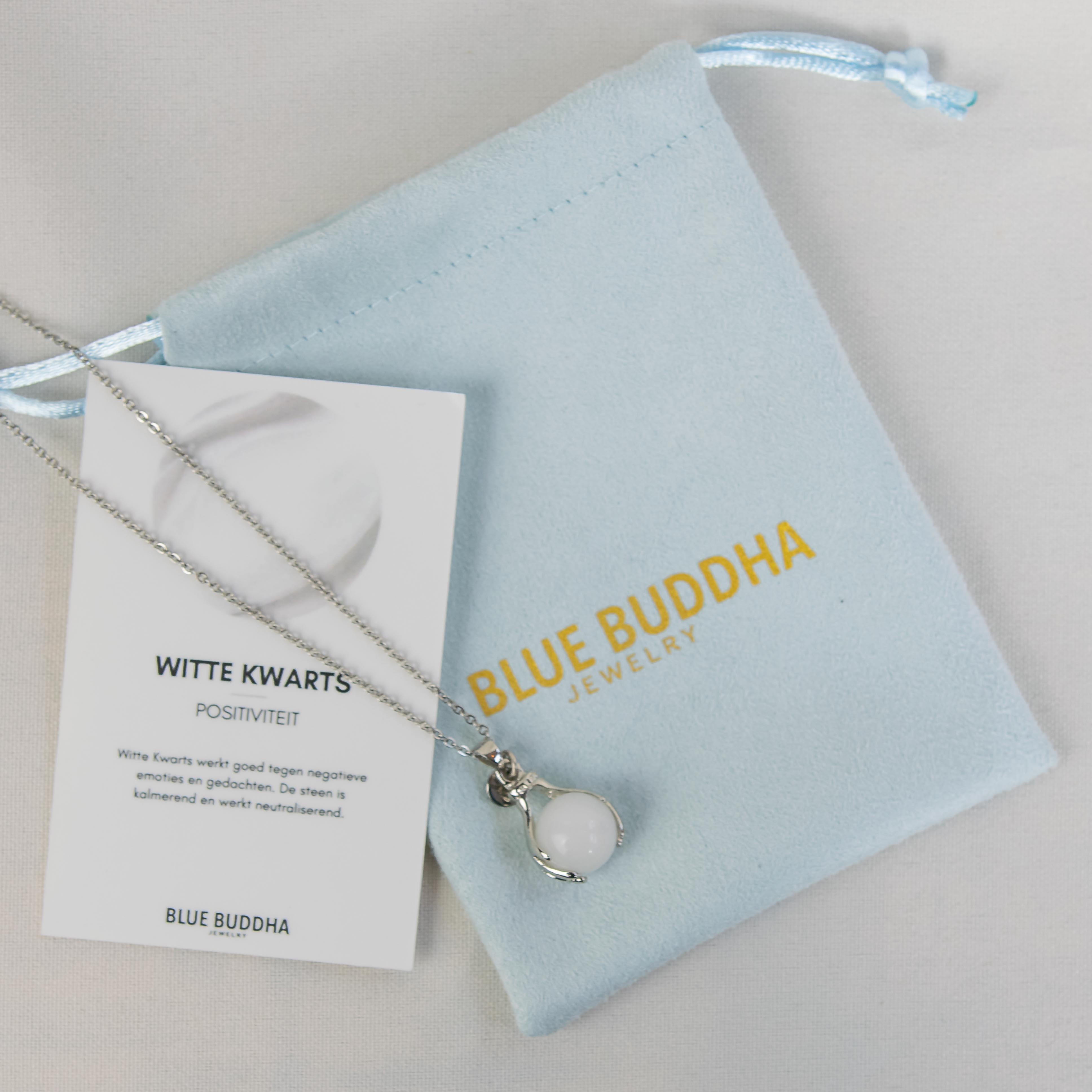 Necklace Hands White Quartz (Positivity) Silver