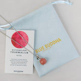 Watermelon Tourmaline Embrace Necklace Silver