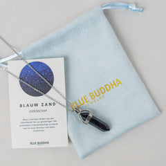 Ketting Pendant Blauw Zand (Leiderschap) Zilver