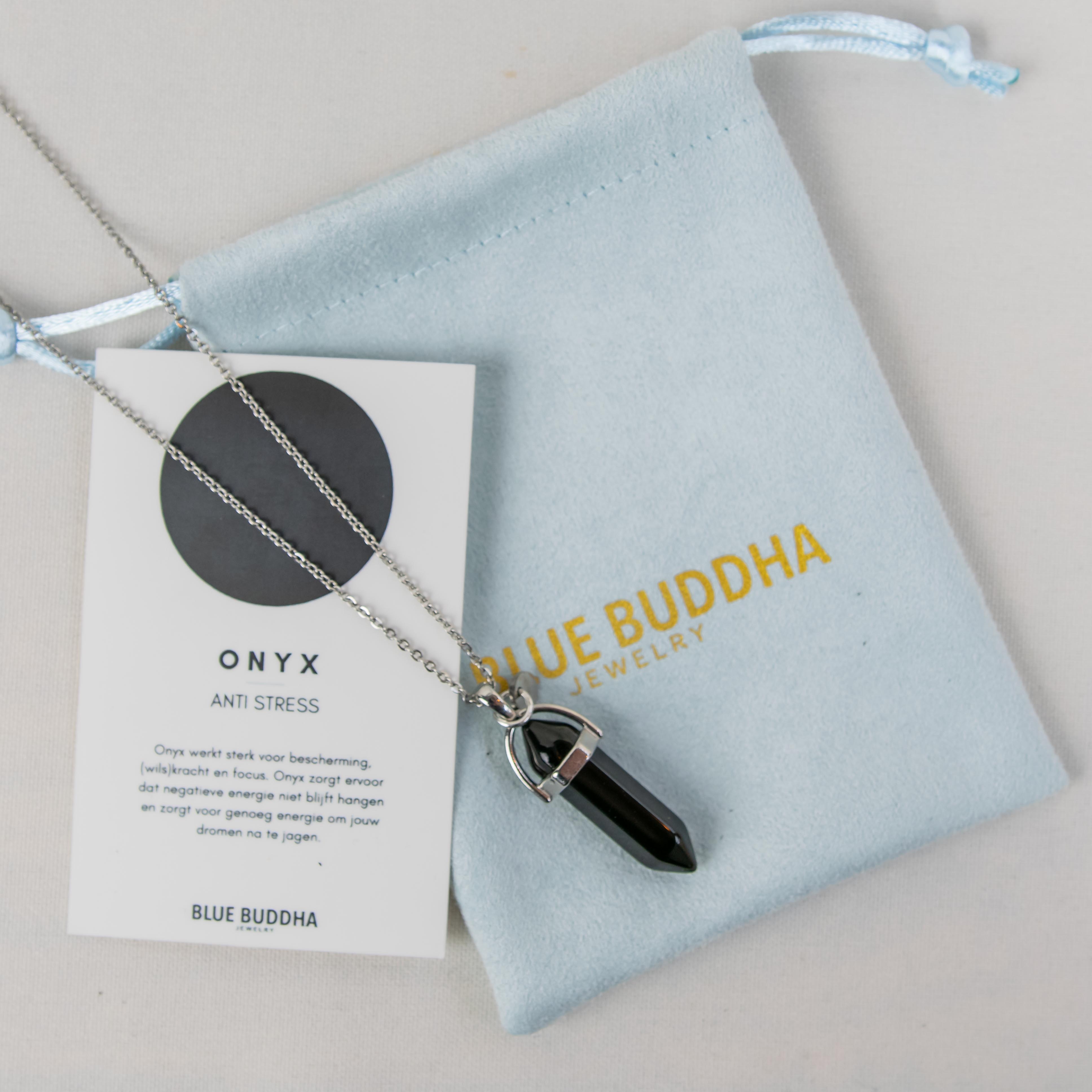 Ketting Hanger Onyx (Anti Stress) Zilver