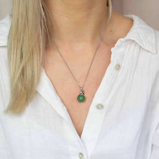 Aventurine Embrace Necklace Silver