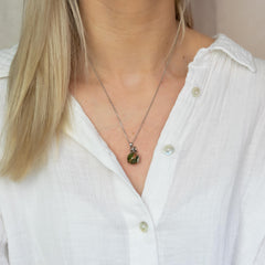 Necklace Hands Unakite (Calming) Silver
