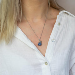 Halskette Hände Blue Spot Jasper (Innere Stärke) Silber