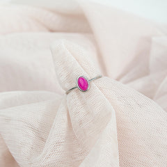 Gemstone Ring Rose Ruby Silver