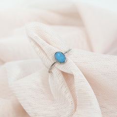 Gemstone Ring Blauwe Saffier Jade Zilver