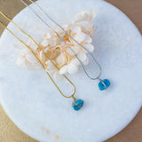 Apatite Raw Stone Necklace Gold