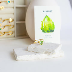 Geboortesteen Hart Ring Augustus - Peridot