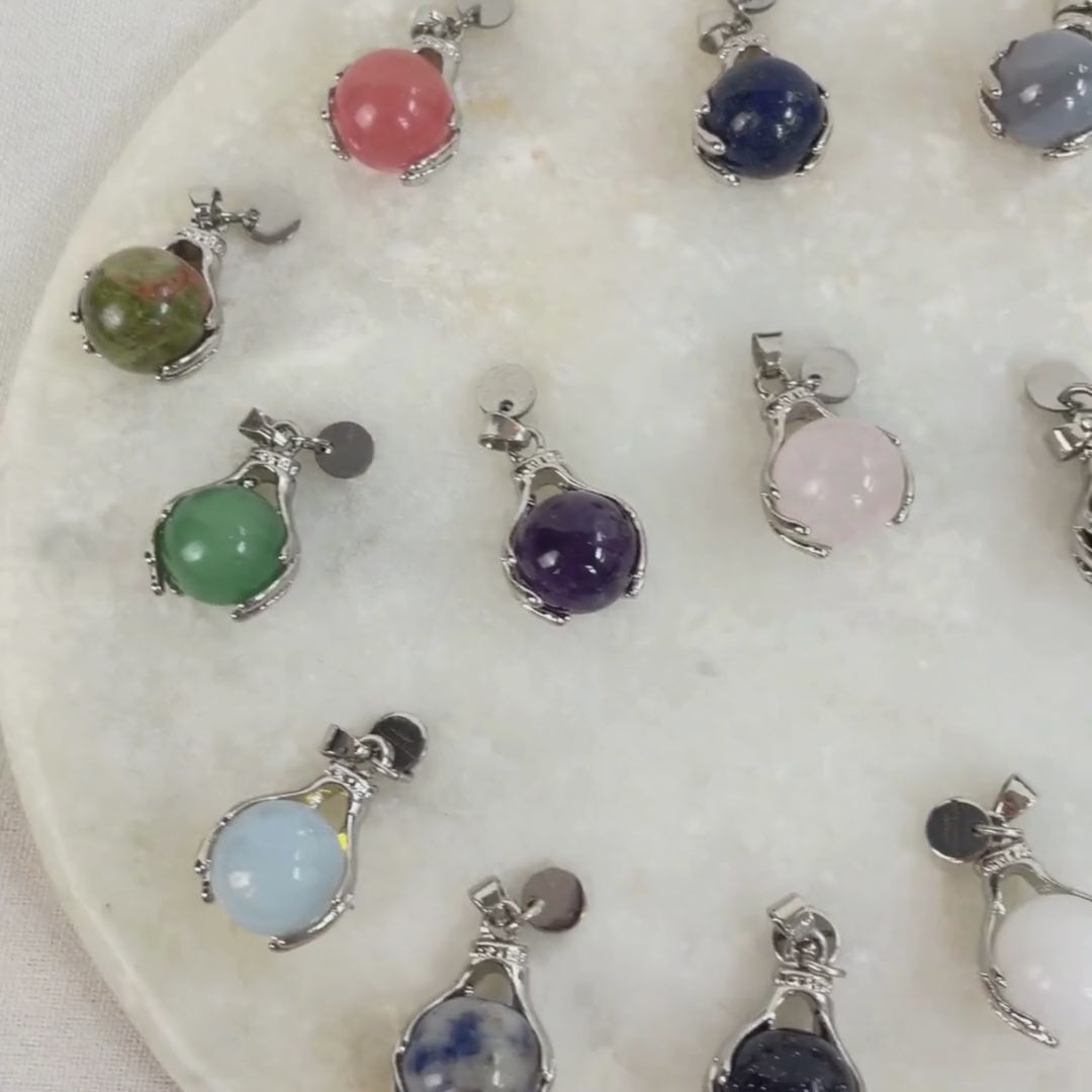 Ketting Handjes Gele Jade (Zelfvoorzienendheid) Zilver