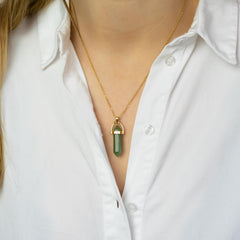 Necklace Pendant Aventurine (Well-being) Gold