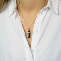 Ketting Pendant Onyx (Anti Stress) Goud