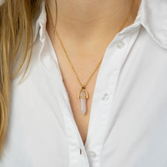 Necklace Pendant Rose Quartz (Love) Gold