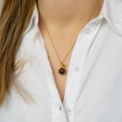 Necklace Hands Mahogany Obsidian (Anti Blockades) Gold