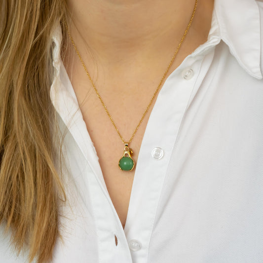 Aventurine Embrace Necklace Gold